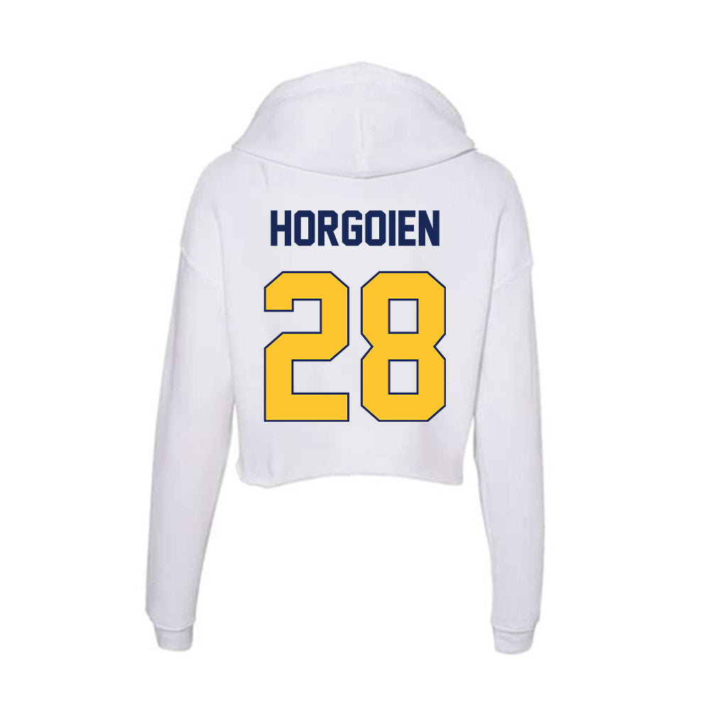 Marquette - NCAA Men's Soccer : Mads Horgoien - Women's Crop Fleece Hoodie-1