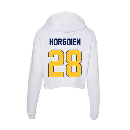 Marquette - NCAA Men's Soccer : Mads Horgoien - Women's Crop Fleece Hoodie-1