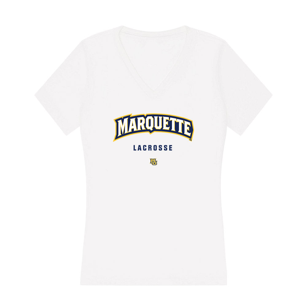 Marquette - NCAA Men's Lacrosse : Scott Michaud - Women's V-Neck T-Shirt-0