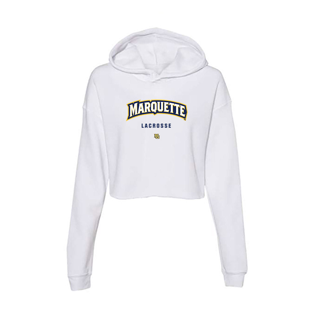 Marquette - NCAA Men's Lacrosse : Luke Montanye - Women's Crop Fleece Hoodie-0