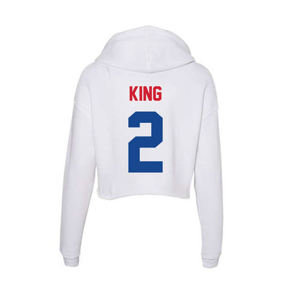 SMU - NCAA Women's Basketball : Zahra King - Women's Crop Fleece Hoodie-1