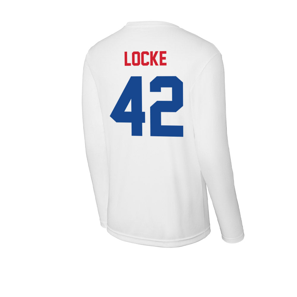 SMU - NCAA Football : Will Locke - Activewear Long Sleeve T-Shirt-1