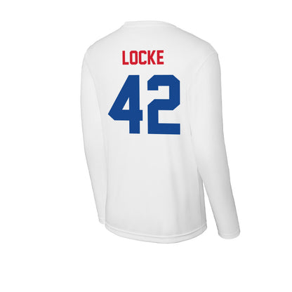 SMU - NCAA Football : Will Locke - Activewear Long Sleeve T-Shirt-1