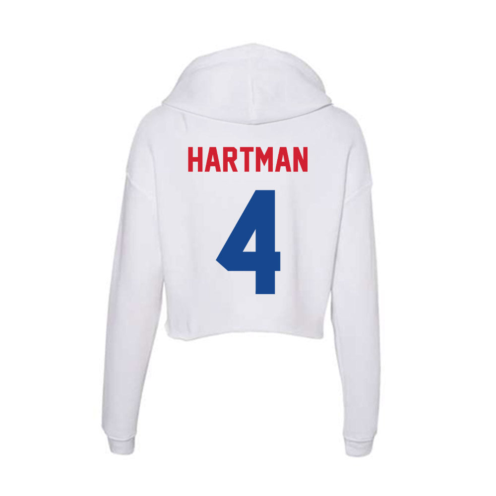 SMU - NCAA Women's Soccer : Hali Hartman - Women's Crop Fleece Hoodie-1