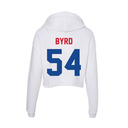 SMU - NCAA Football : Savion Byrd - Women's Crop Fleece Hoodie-1