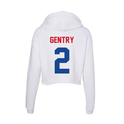 SMU - NCAA Football : Zadian Gentry - Women's Crop Fleece Hoodie-1