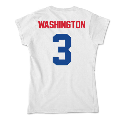SMU - NCAA Men's Basketball : Corey Washington - Soft Style Women’s T-Shirt-1