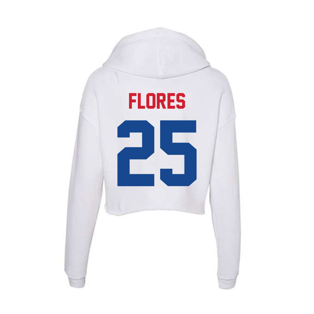 SMU - NCAA Men's Soccer : Luis Flores - Women's Crop Fleece Hoodie-1