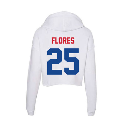 SMU - NCAA Men's Soccer : Luis Flores - Women's Crop Fleece Hoodie-1