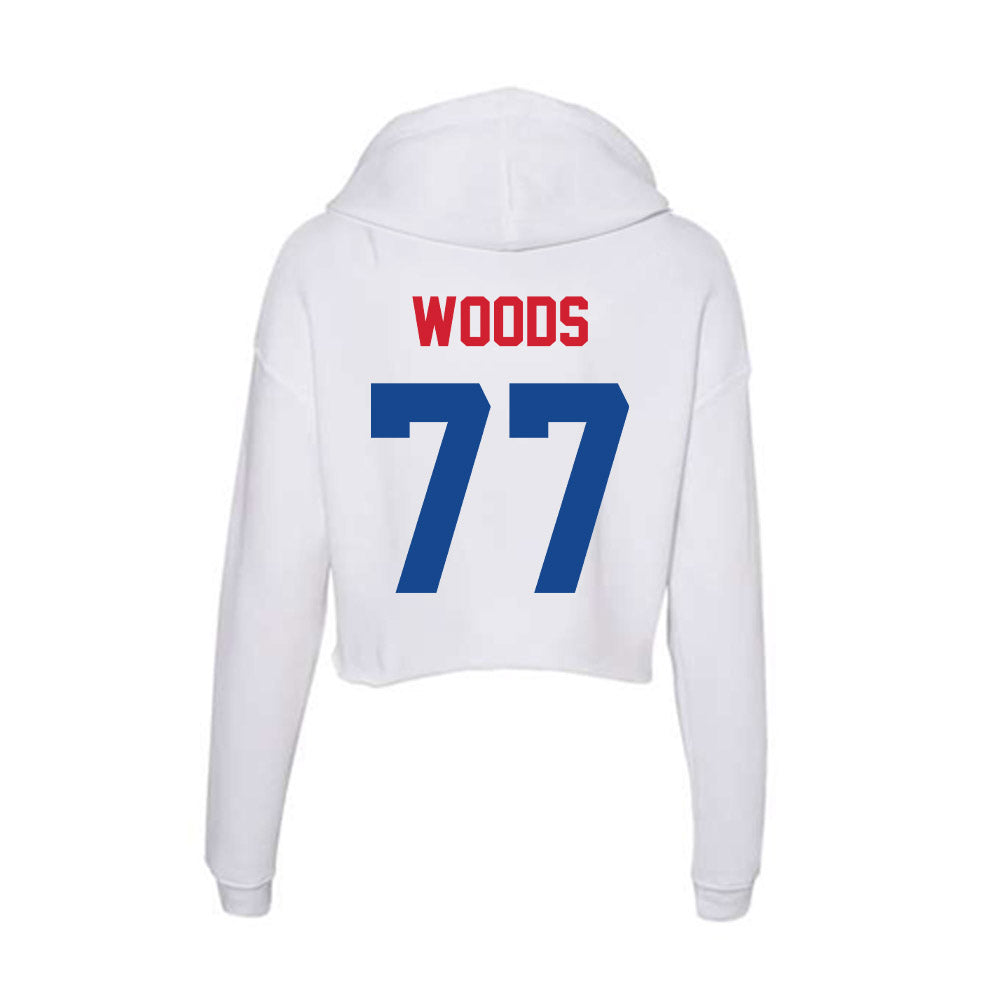 SMU - NCAA Football : Alexzander Woods - Women's Crop Fleece Hoodie-1