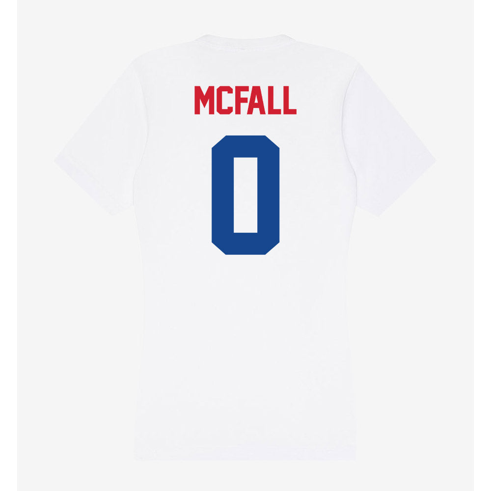 SMU - NCAA Football : Derrick McFall - Women's V-Neck T-Shirt-1