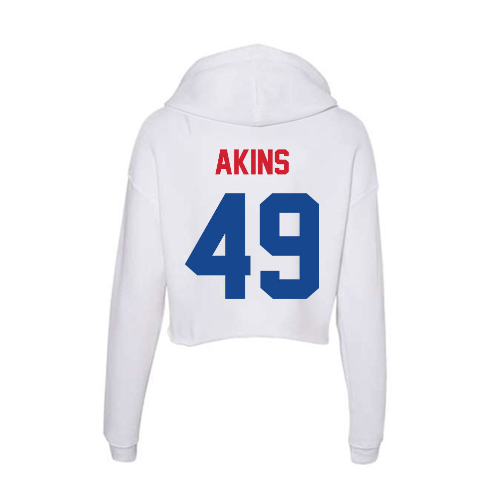 SMU - NCAA Football : nolan Akins - Women's Crop Fleece Hoodie-1