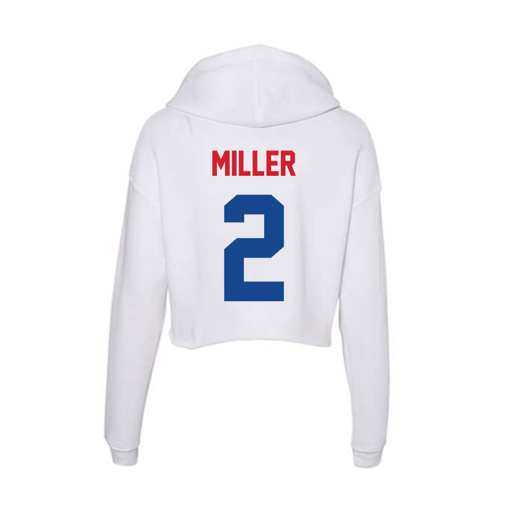SMU - NCAA Men's Basketball : Boopie Miller - Women's Crop Fleece Hoodie-1