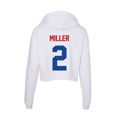 SMU - NCAA Men's Basketball : Boopie Miller - Women's Crop Fleece Hoodie-1