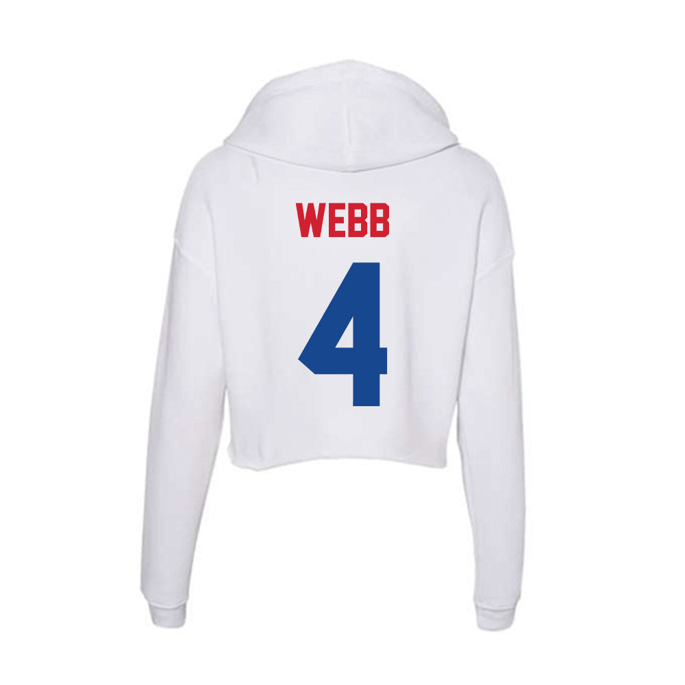 SMU - NCAA Football : Terry Webb - Women's Crop Fleece Hoodie-1