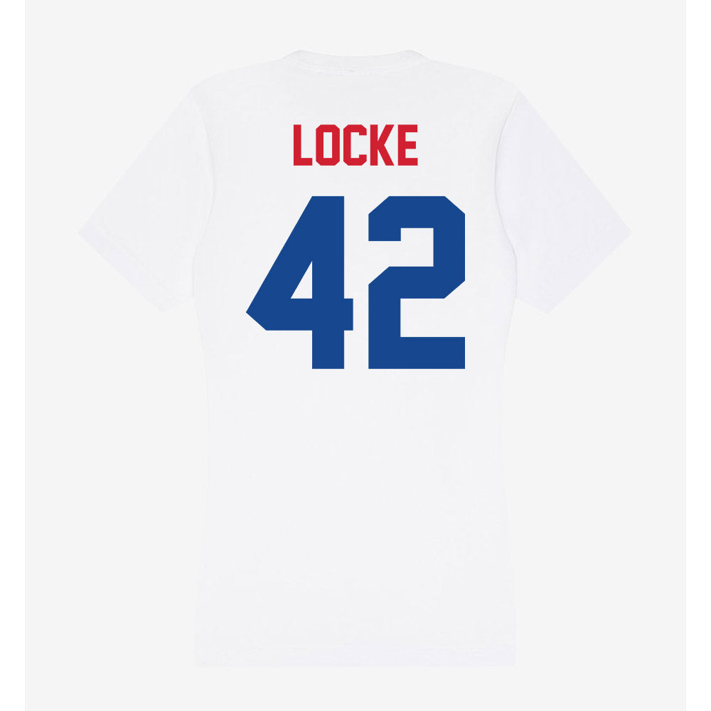 SMU - NCAA Football : Will Locke - Women's V-Neck T-Shirt-1