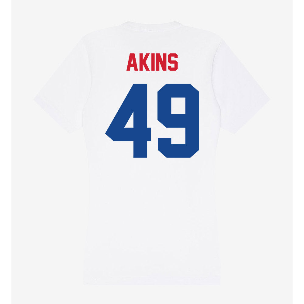 SMU - NCAA Football : nolan Akins - Women's V-Neck T-Shirt-1