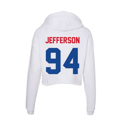 SMU - NCAA Football : Jonathan Jefferson - Women's Crop Fleece Hoodie-1