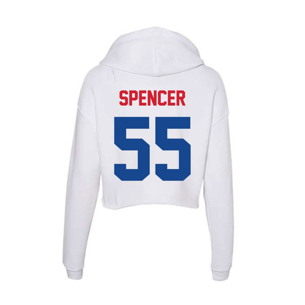 SMU - NCAA Football : Woo Spencer - Women's Crop Fleece Hoodie-1