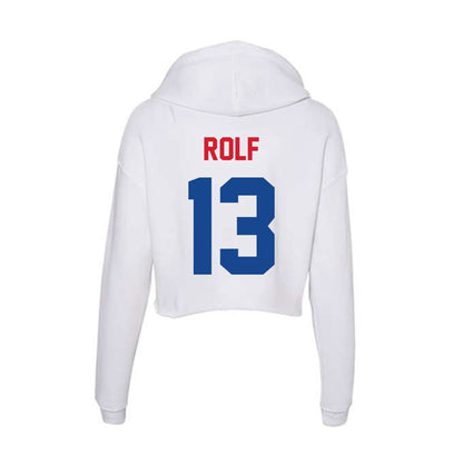 SMU - NCAA Women's Basketball : Mailien Rolf - Women's Crop Fleece Hoodie-1