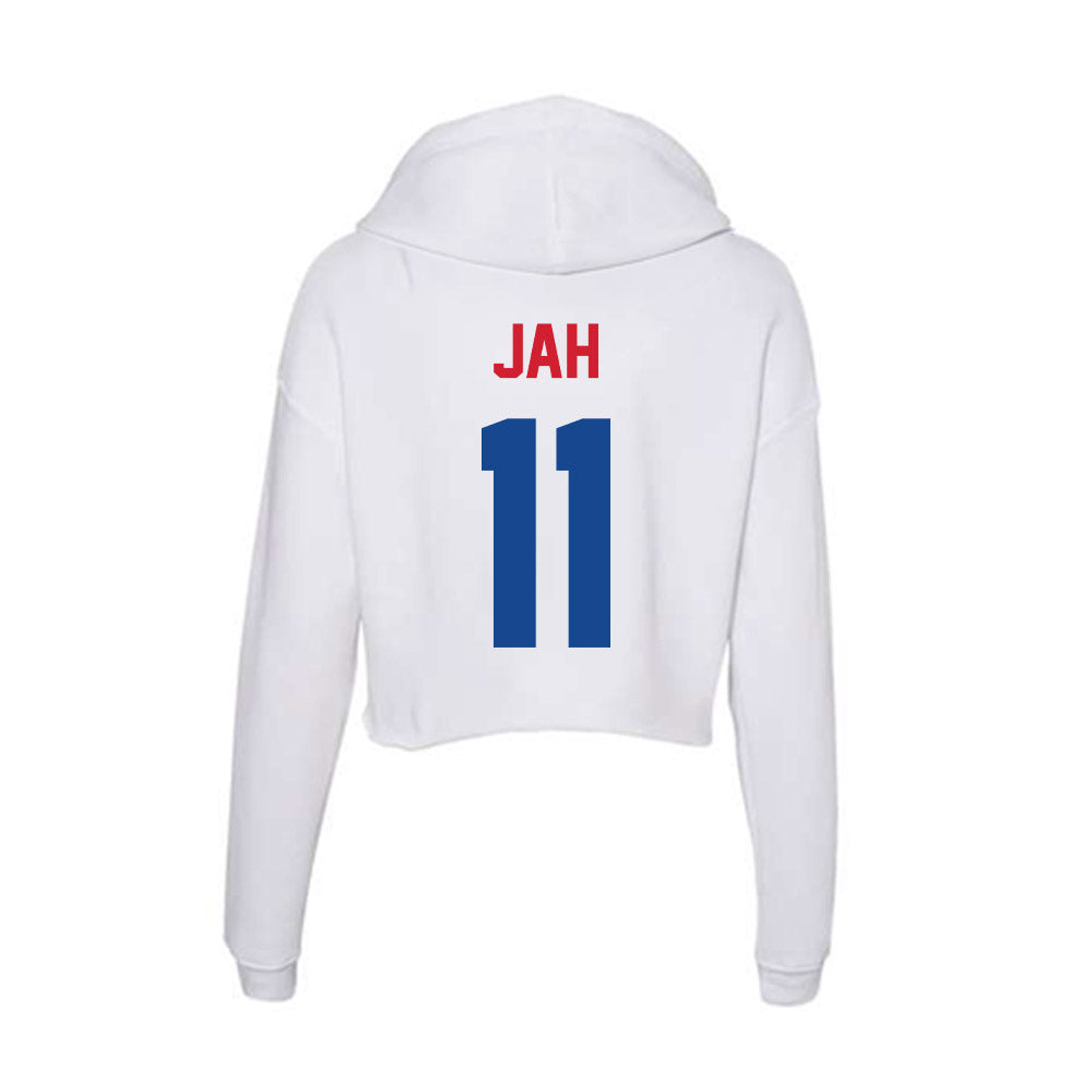 SMU - NCAA Women's Basketball : Sahnya Jah - Women's Crop Fleece Hoodie-1