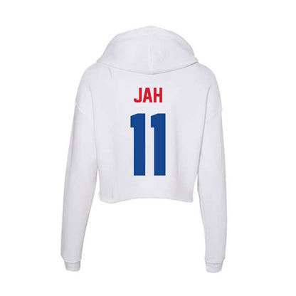 SMU - NCAA Women's Basketball : Sahnya Jah - Women's Crop Fleece Hoodie-1