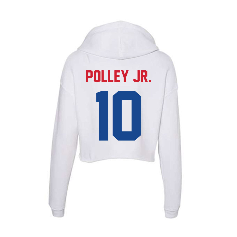 SMU - NCAA Football : Tyren Polley Jr. - Women's Crop Fleece Hoodie-1