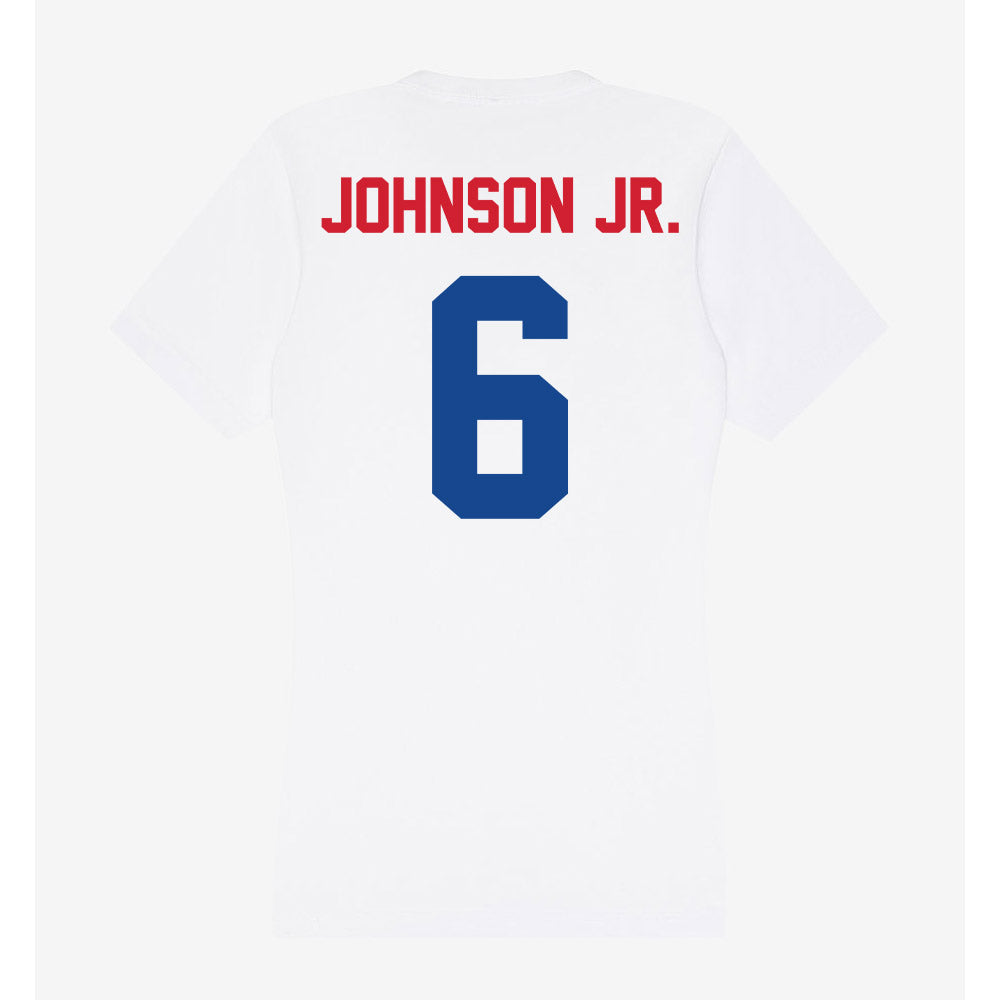SMU - NCAA Football : Chris Johnson Jr. - Women's V-Neck T-Shirt-1