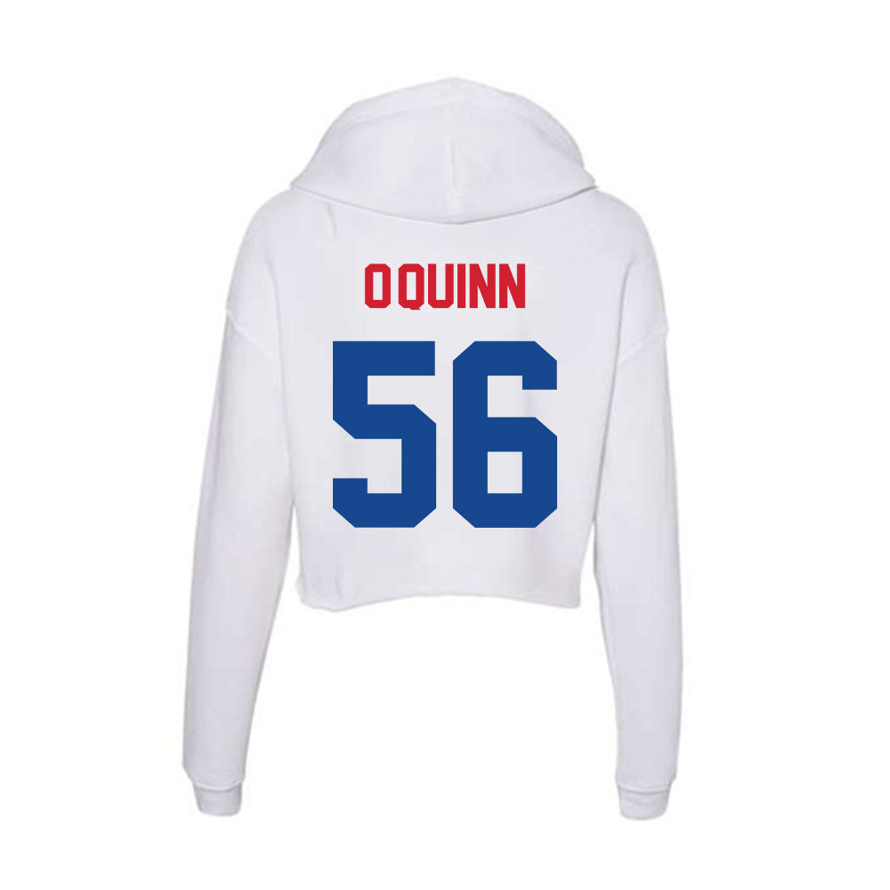 SMU - NCAA Football : Brock O'Quinn - Women's Crop Fleece Hoodie-1