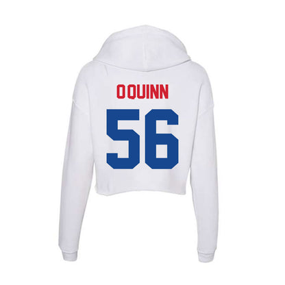 SMU - NCAA Football : Brock O'Quinn - Women's Crop Fleece Hoodie-1