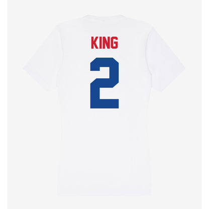 SMU - NCAA Women's Basketball : Zahra King - Women's V-Neck T-Shirt-1