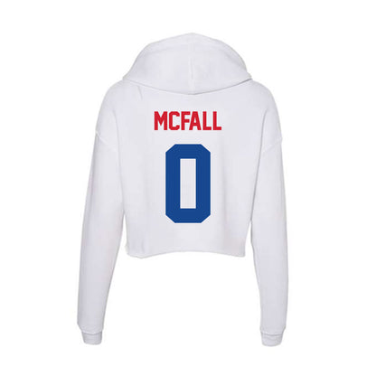 SMU - NCAA Football : Derrick McFall - Women's Crop Fleece Hoodie-1