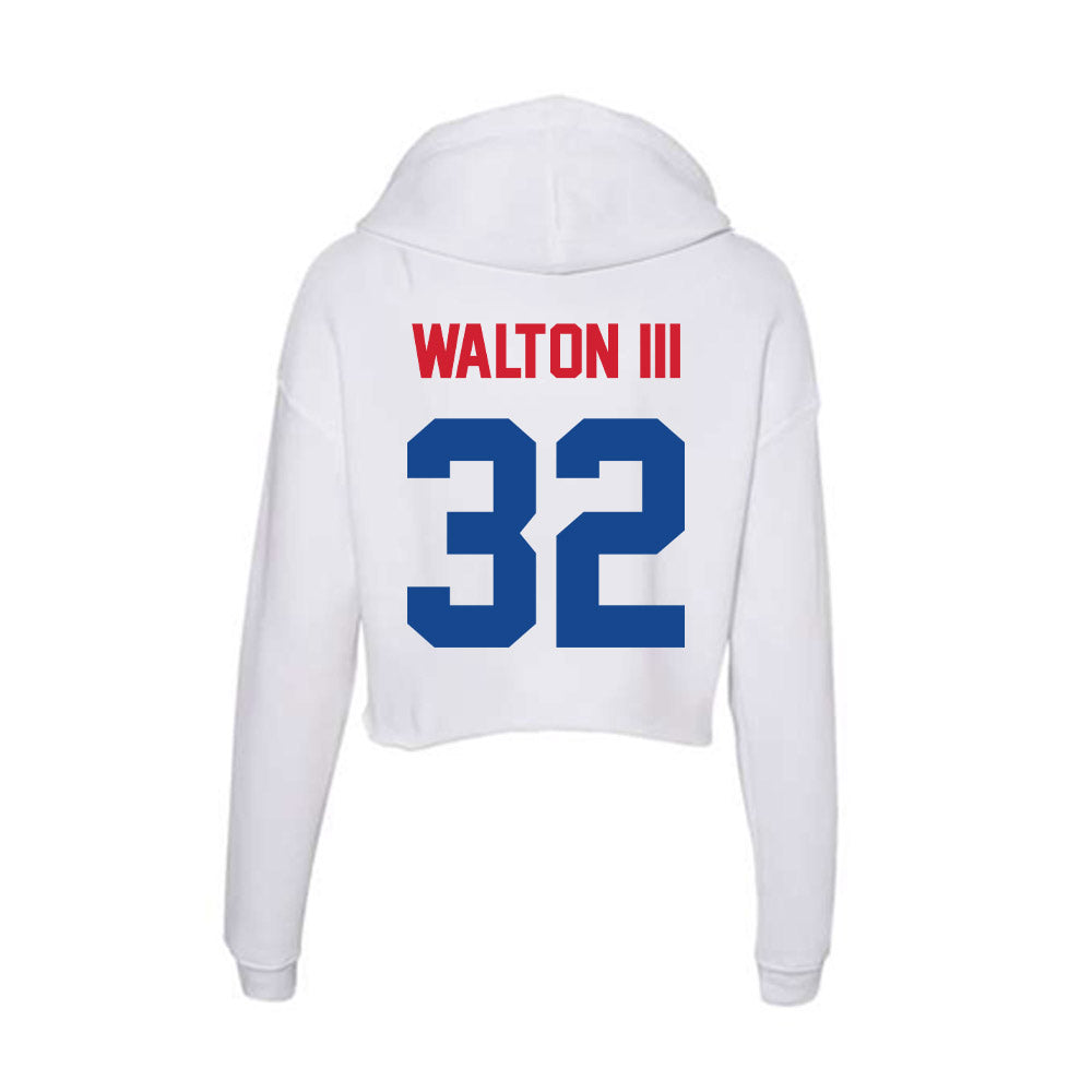 SMU - NCAA Football : Billy Walton III - Women's Crop Fleece Hoodie-1