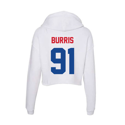 SMU - NCAA Football : Blake Burris - Women's Crop Fleece Hoodie-1