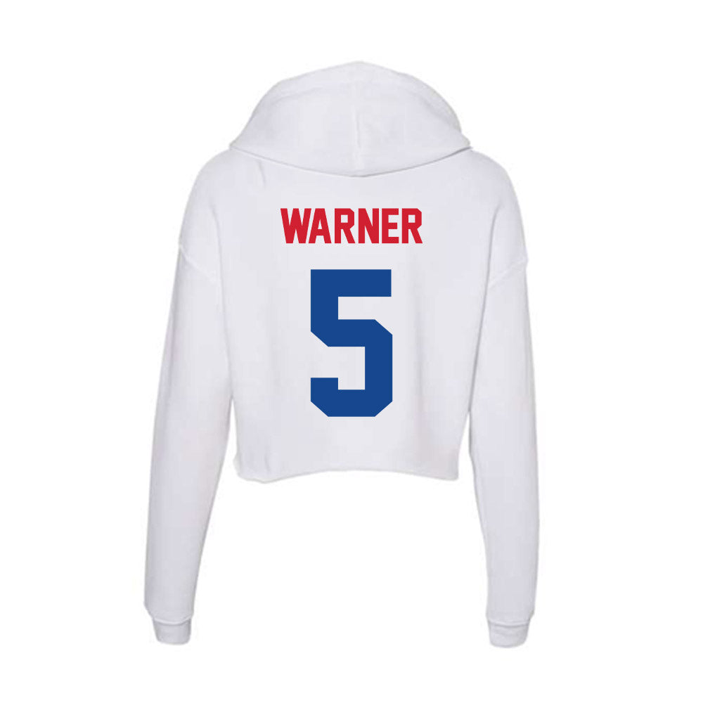SMU - NCAA Football : DJ Warner - Women's Crop Fleece Hoodie-1