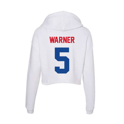 SMU - NCAA Football : DJ Warner - Women's Crop Fleece Hoodie-1