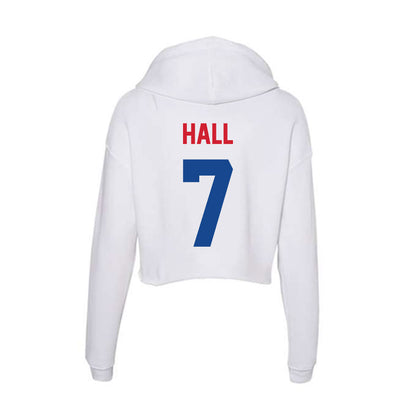 SMU - NCAA Women's Basketball : Grace Hall - Women's Crop Fleece Hoodie-1