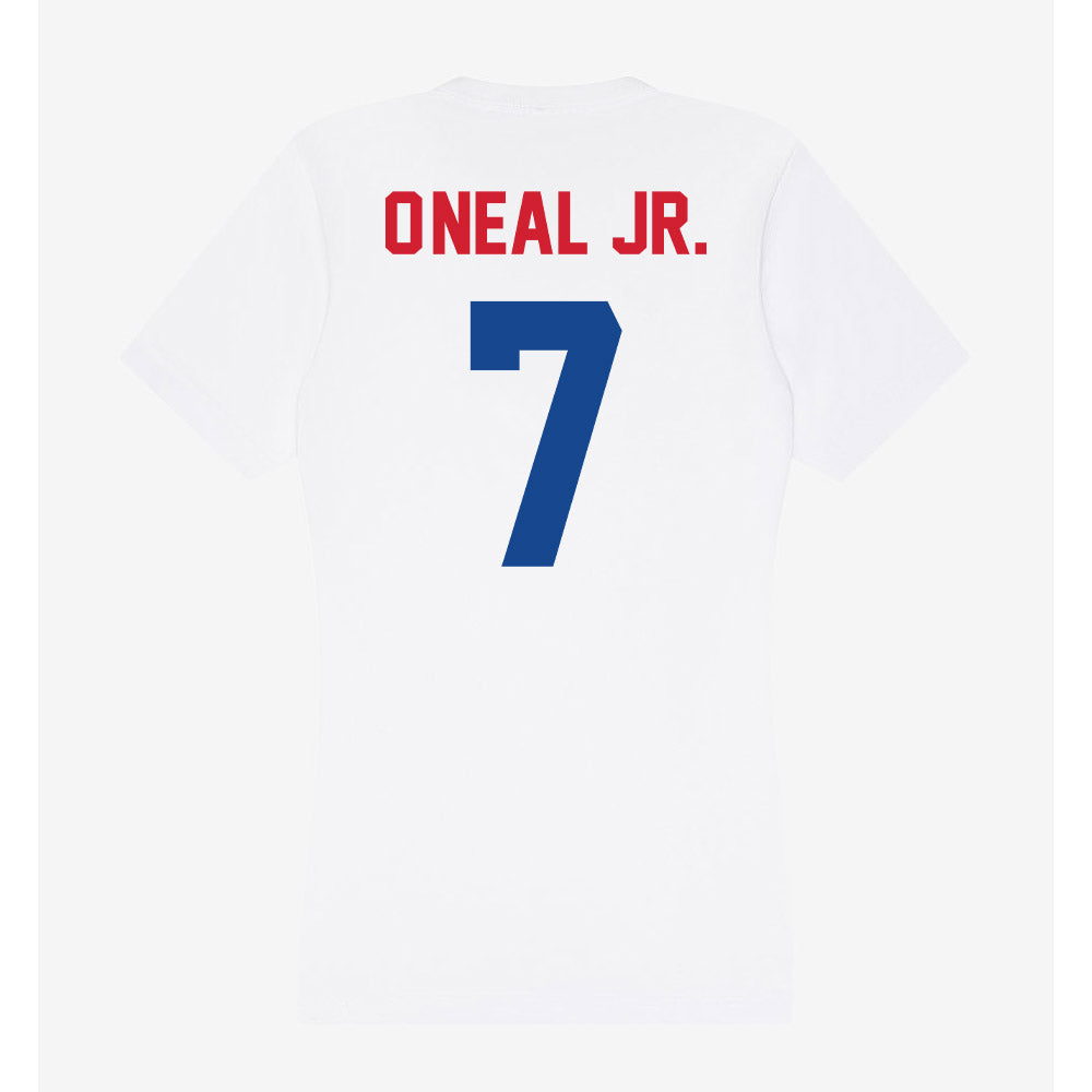 SMU - NCAA Men's Basketball : Jermaine O'Neal Jr. - Women's V-Neck T-Shirt-1