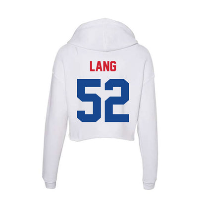 SMU - NCAA Football : Jahkai Lang - Women's Crop Fleece Hoodie-1