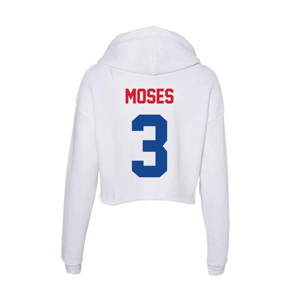 SMU - NCAA Football : Ahmaad Moses - Women's Crop Fleece Hoodie-1
