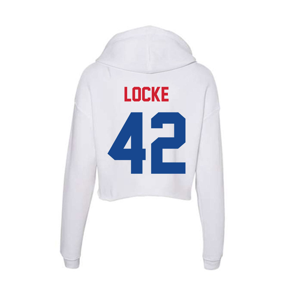 SMU - NCAA Football : Will Locke - Women's Crop Fleece Hoodie-1