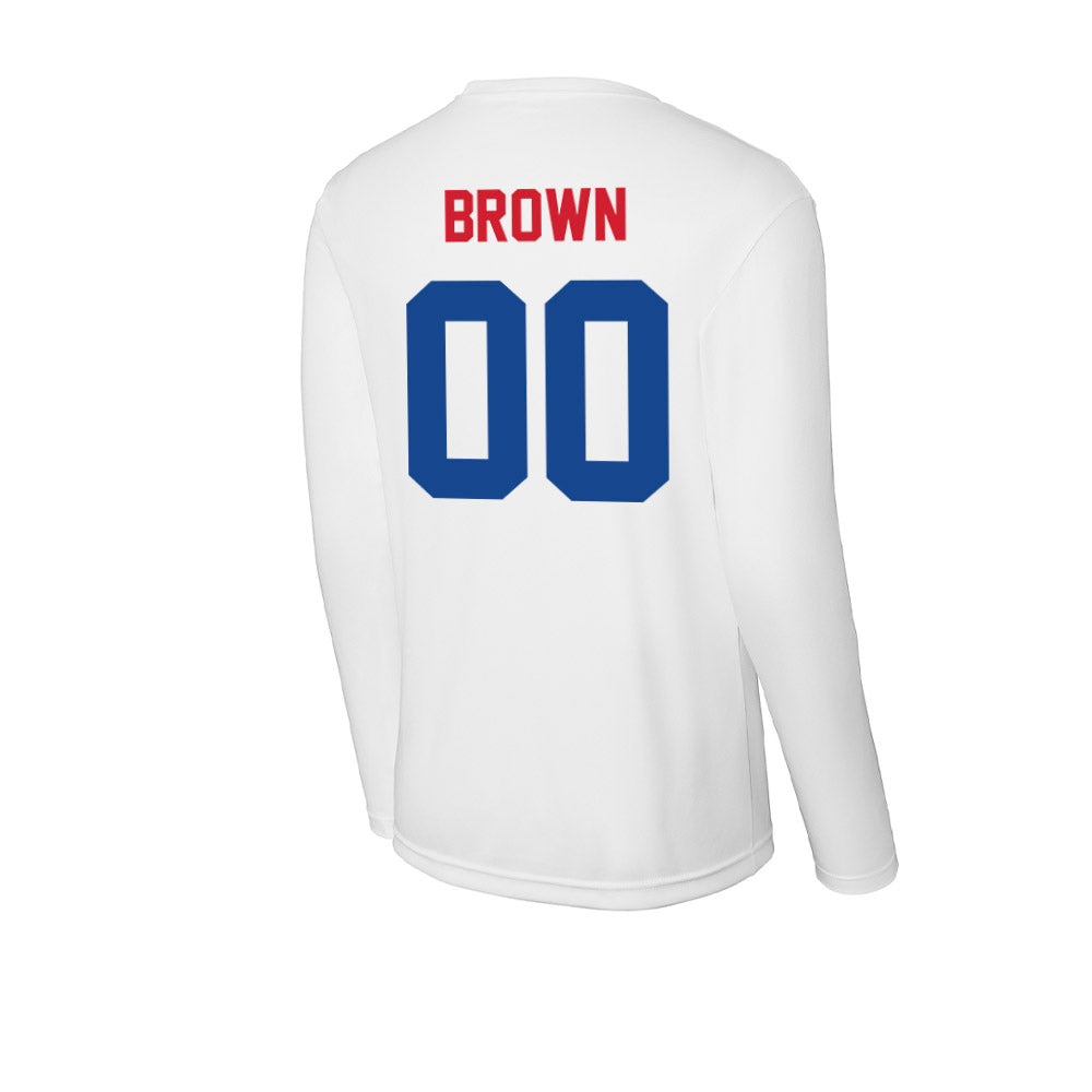 SMU - NCAA Football : Carterrious Brown - Activewear Long Sleeve T-Shirt-1