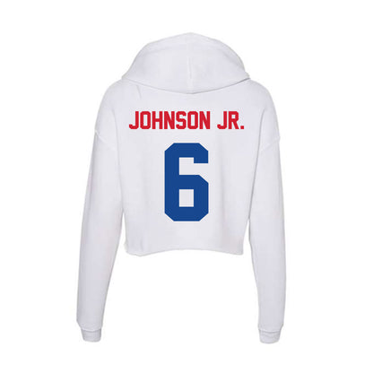 SMU - NCAA Football : Chris Johnson Jr. - Women's Crop Fleece Hoodie-1