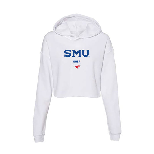 SMU - NCAA Men's Golf : Justin Thompson - Women's Crop Fleece Hoodie-0