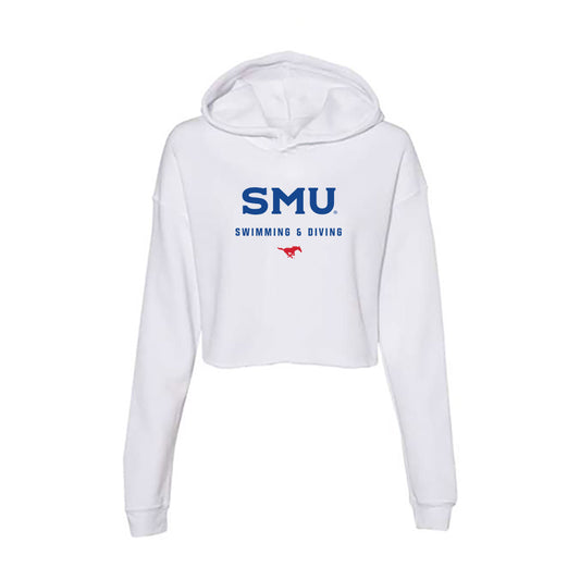 SMU - NCAA Men's Swimming & Diving : Charlie Kaye - Women's Crop Fleece Hoodie-0