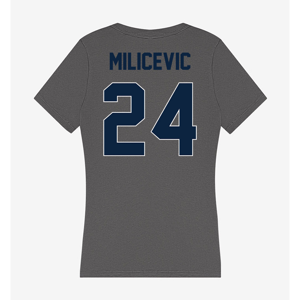 Xavier - NCAA Men's Basketball : Jovan Milicevic - Women's V-Neck T-Shirt-1