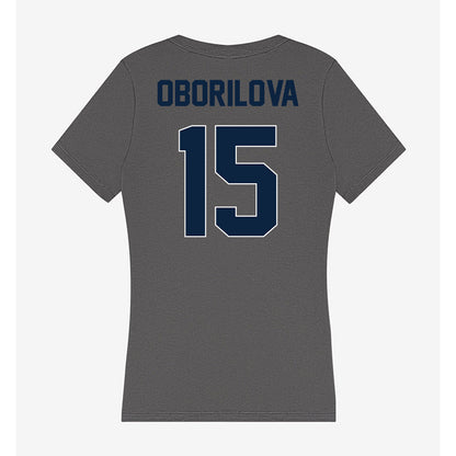 Xavier - NCAA Women's Basketball : Petra Oborilova - Women's V-Neck T-Shirt-1