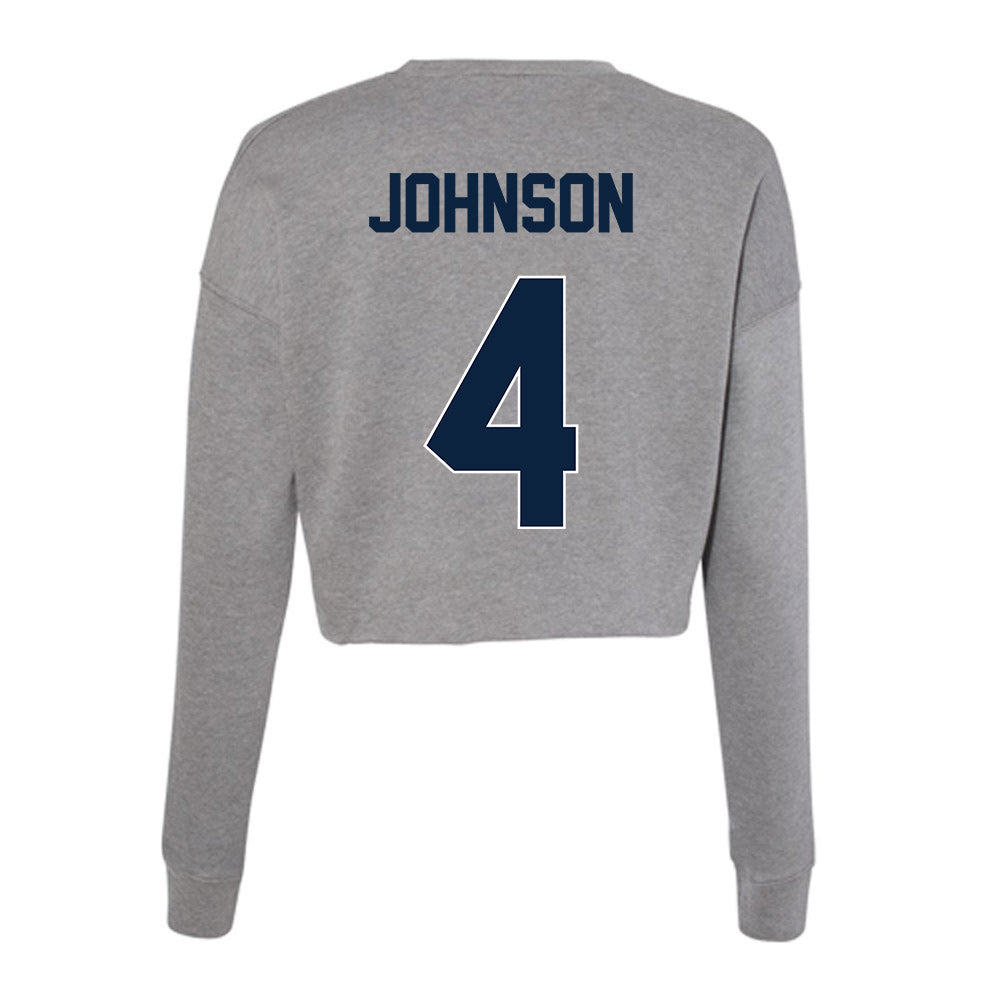 Xavier - NCAA Baseball : Peter Johnson - Women's Cropped Crew Fleece-1