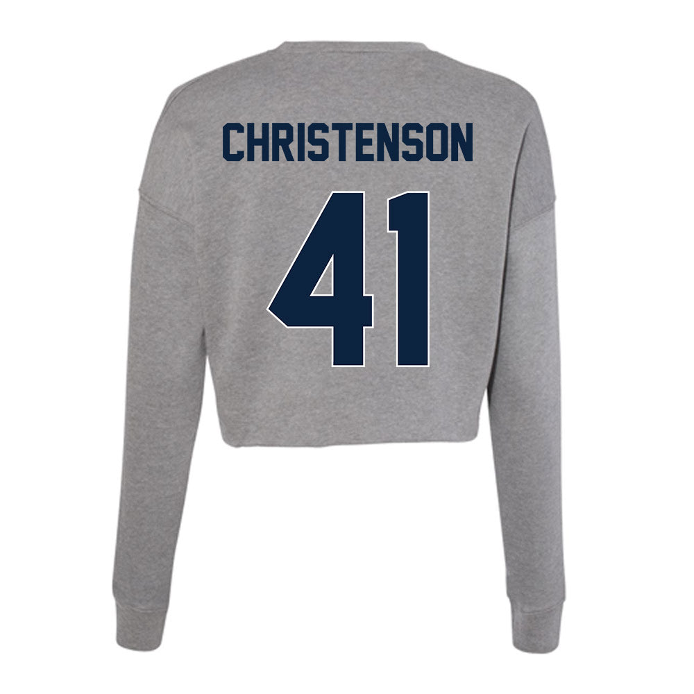Xavier - NCAA Baseball : Carter Christenson - Women's Cropped Crew Fleece-1