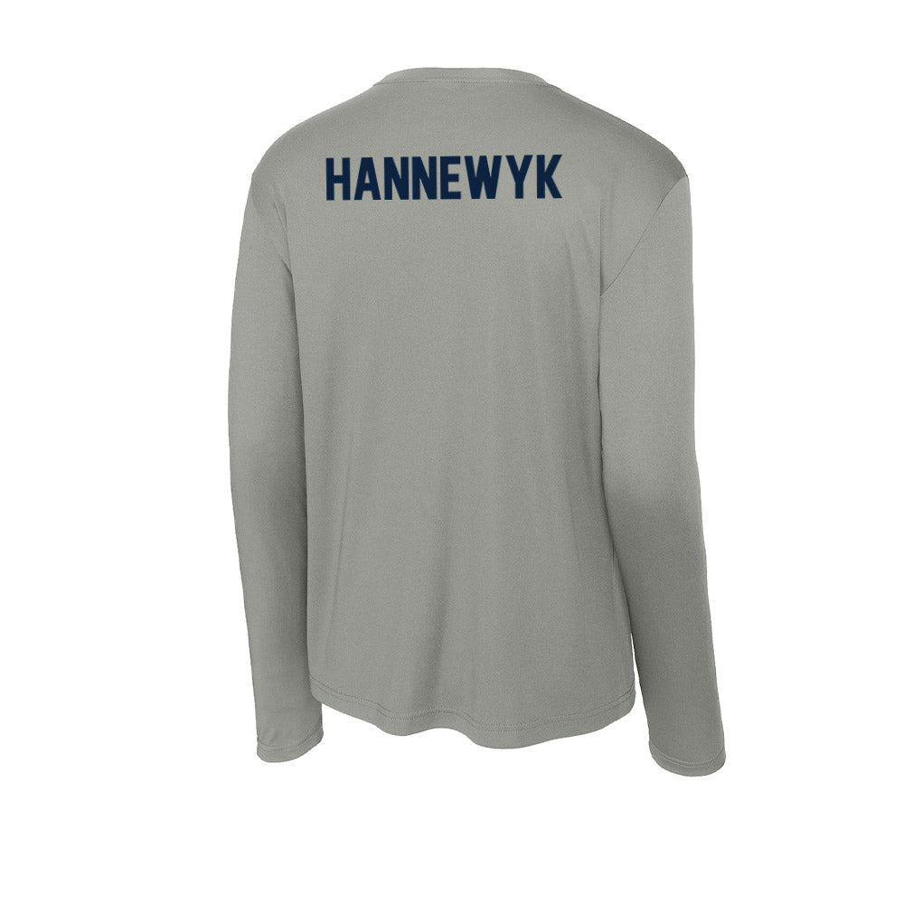 Xavier - NCAA Men's Swimming & Diving : Gage Hannewyk - Activewear Long Sleeve T-Shirt-1